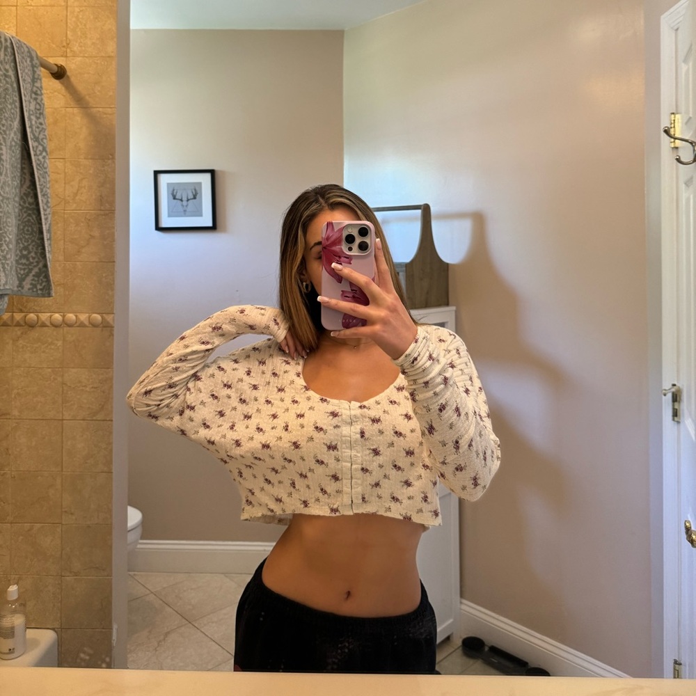 Floral long sleeve crop top from Urban Outfitters
